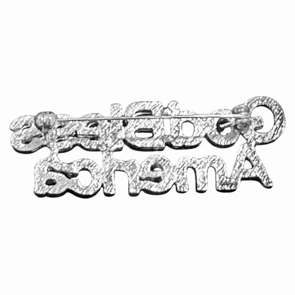 Wholesale Bulk Lot 12 Silver Tone Stylized God Bless America Crystal Brooches - Picture 2 of 5